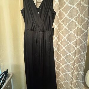 Lane Bryant Black Sleeveless Wrap Maxi Dress